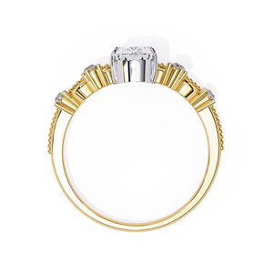 Anillo de compromiso de lujo con diamante solitario talla pera cultivado en laboratorio, tiara con certificado IGI, oro puro de 14K, joyería nupcial para boda - Product Image 4