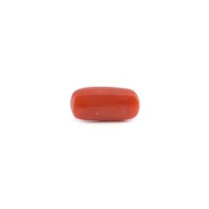 Pierre précieuse synthétique en corail rouge de 6,55 carats, pierre brute de haute qualité, 8 mm, pierre précieuse blanche polie - Product Image 2