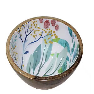 Bol de service à salade en bois décoratif de ferme Texture naturelle Restaurant à la maison pour le camping - Product Image 4