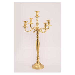 Candelabro de Metal de 5 brazos de diseño antiguo, portavelas con acabado dorado para Decoración de mesa, decoración de boda, precios muy baratos - Product Image 3