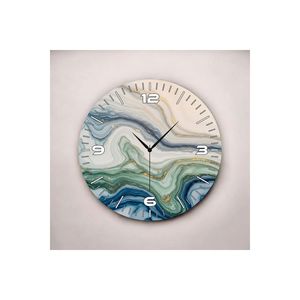 Colorful Marble Pattern 50cm Wooden Silent <b>Table</b> Wall <b>Clock</b> Number Gift <b>Table</b> <b>Top</b> Decorative Item - Product Image 1