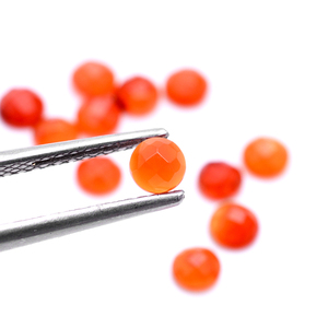 25ชิ้นหินคาร์เนเลี่ยนธรรมชาติทรงกลม3มม. พลอยนิลสีแดงหนา2มม. 2.55 CTS Lot iroc - Product Image 4