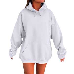Sudaderas Casuales de Otoño para Mujer, 100% Algodón, Felpa, 240g, Tejidas, Transpirables, Forradas, Bordadas, Estampadas, con Bolsillos - Product Image 1