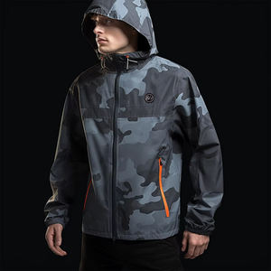 Veste de pluie à manches longues imperméable à séchage rapide respirante antibactérienne pour hommes, veste à capuche avec fermeture éclair légère pour l'hiver en plein air - Product Image 2