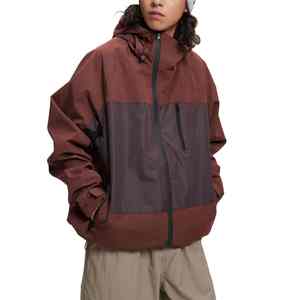 Chaqueta de Invierno para Hombre, Estilo Urbano, Color Negro Sólido con Parte Superior Blanca Brillante, Cuello Alto Regular, Transpirable - Product Image 1