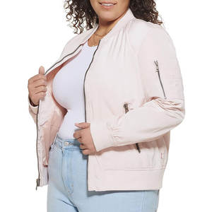 Haute qualité nouveau Style femmes tissu doublé Satin veste respirant confortable avec couleur personnalisée femmes Bomber veste Street Wear - Product Image 3