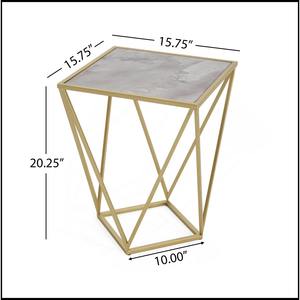 Eco-Friendly Rectangular <b>Metal</b> Console/<b>Coffee</b> <b>Table</b> with Marble Top <b>Metal</b> <b>Legs</b> Modern Design for Living Room Bedroom Kitchen Use - Product Image 2