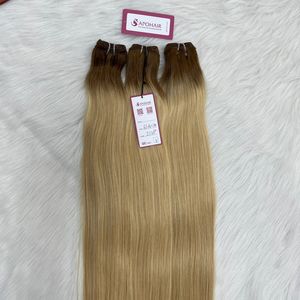 Vente en gros 22 pouces vietnamien Remy Extensions de cheveux Balayage couleur cheveux raides Wefting Machine de haute qualité en gros - Product Image 3