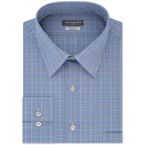 Camicia da Uomo Van Heusen Flex Classic Fit Elasticizzata Blu 100% Cotone Popeline Antipiega Taglia 2X 18/5 Taglia 6XL - Product Image 1