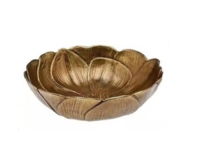 Plateau de service à feuilles naturelles Bol à vaisselle en métal stylisé Articles de décoration de table Bols à fruits secs minimalistes Plats et assiettes occidentaux - Product Image 1