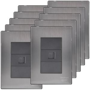 Prise murale réseau, MXIFR-006, 10 pièces, prise de données, RJ45 CAT5e, argent/Oxford, acier inoxydable/PC. - Product Image 1