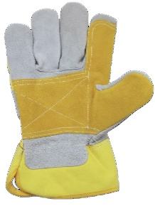 Gants de travail d'hiver canadiens à double paume, gants de sécurité en cuir, poignet en caoutchouc, gants de travail industriels en cuir de vachette fendu - Product Image 2