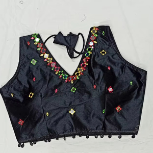 Blusa de espejo de rayón hecha a mano con estilo étnico de diseñador de moda de alta calidad con blusa de rayón elegante Latkan para mujer - Product Image 1