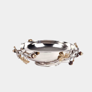 Tazón para servir con acabado de Metal dorado de diseño elegante con Base de rama Floral, decoración del hogar, vajilla de comedor, plato de tuerca, tazón para servir - Product Image 3