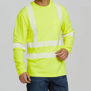 Breathable Construction Uniforms Short <b>Shirt</b> Long Sleeve <b>Hi</b> <b>Vis</b> Work Wear Reflective Road Safety <b>T</b> <b>Shirt</b> Men - Product Image 4