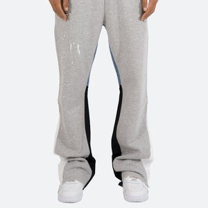 Personalizado de los hombres de algodón Puff impreso pantalones de chándal Casual Streetwear Joggers Stacked Flare pantalones de chándal - Product Image 1