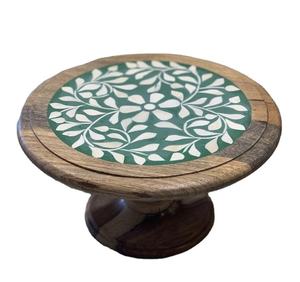 Support à gâteau à dessert en bois de style arabe abordable plateau de chocolat floral incrusté d'os et présentoir élégant pour les fêtes de bonbons - Product Image 6