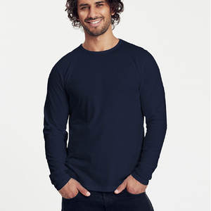 T-shirts à col rond 100% coton T-shirts à manches longues pour hommes vente en gros - Product Image 4