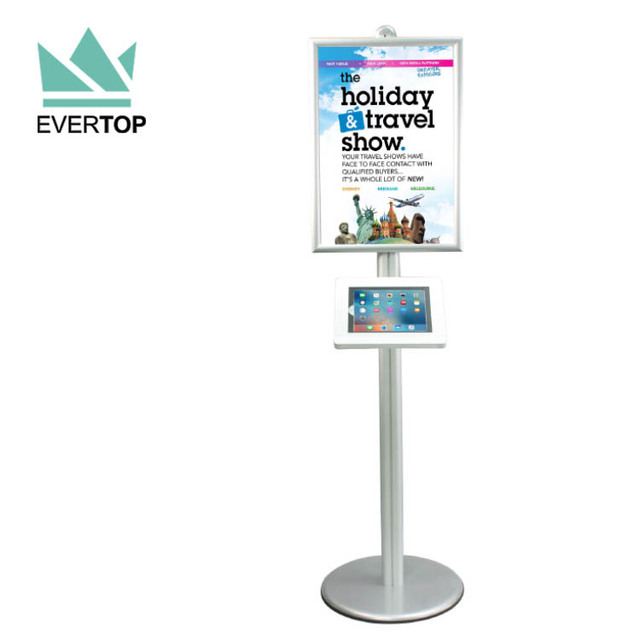 LSF04-C Floor for iPad Kiosk Display Case Anti Theft Stand Tablet Commercial Mall Kiosk Stand for Mall Retail Store with Sign