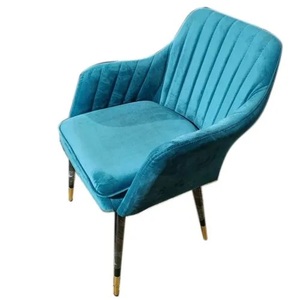 Sillón de Diseño Moderno y Lujoso, Tapizado en Cuero Azul Suave, Ajustable y Confortable, para Sala de Estar, Hotel, Restaurante, Cafetería - Product Image 1