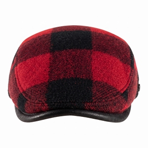 Chapeau en coton à carreaux rouge et noir, unisexe, pour adultes, hiver, décontracté, formel, bonnet de ski, fermeture réglable - Product Image 1