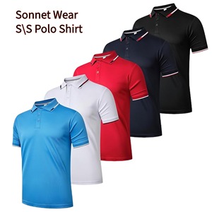 Personalizable de los hombres de moda casual de manga corta para Polos patrón sólido - Product Image 6