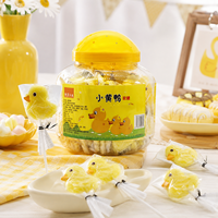 Lot de 100 sucettes gélifiées en forme de canard jaune, emballées individuellement, saveurs de fruits mélangés, bonbons mous, collation décontractée pour enfants
