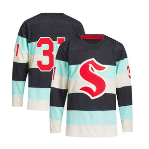 Prix d'usine Vêtements de hockey sur glace de luxe de haute qualité Numéro d'uniforme d'équipe Broderie Arbitre vierge Maillots de hockey sur glace - Product Image 2