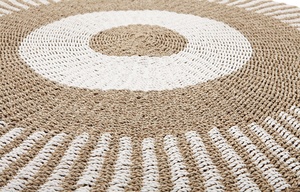 Tapis antidérapant écologique de style bohème en jonc de mer naturel rond avec taille personnalisée pour la décoration intérieure fabriqué au Vietnam - Product Image 5