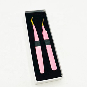 Pince à cils personnalisée en acier inoxydable massif en or rose, pointe lisse pour l'isolation du volume, utilisation en soins personnels - Product Image 1