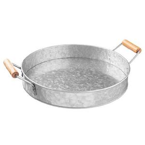 Plateau de service rectangulaire en acier galvanisé durable avec poignées décoratif pour un usage domestique pour la présentation de table alimentaire - Product Image 3