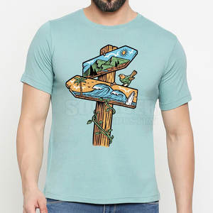 2025 mejor Material hombres impreso Slim Fit camisetas Venta caliente poliéster/algodón para uso al aire libre con posición de logotipo frontal - Product Image 1