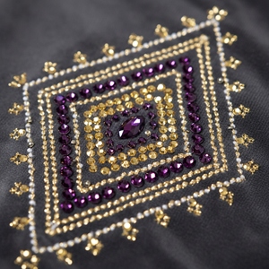 Survêtement Homme en Velours Imprimé Effet Délavé Coupe-Vent 2-en-1 avec Broderie Strass, Veste Épaisse et Pantalon Ample Streetwear - Product Image 5