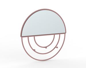 Espejo de pared de metal con acabado metálico oscuro que complementa varios estilos de decoración elegante industrial minimalista moderno - Product Image 3