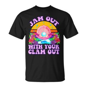 Maglietta da donna con umorismo per adulti 'Jam Out with Your Clam Out' - Idea regalo promozionale - Product Image 1