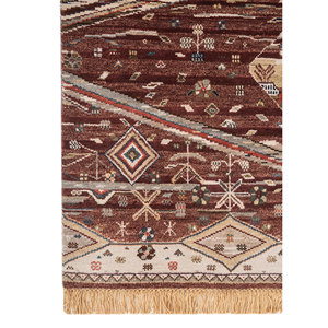 Manchaha Luxury Ivory Hand Knotted Wool Bamboo Silk Rug Geometric Pattern Modern Plush Handmade-For Teens Home <b>Washable</b>-LES-2777 - Product Image 4