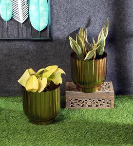 Pots de jardinière en métal faits à la main de luxe du fabricant indien pour l'exportation de décoration de maison de jardin disponible - Product Image 3