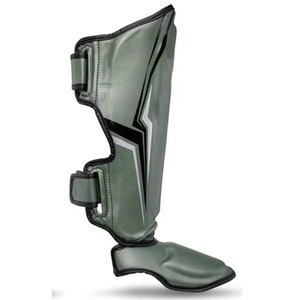 Directo de fábrica Cómodo doble correa Espinillera de cuero Entrenamiento de boxeo Gancho Cierre de bucle en venta Espinillera protectora - Product Image 6