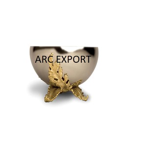 Bol de nourriture en verre de luxe de forme ronde avec poignée de concepteur de feuille Design de fantaisie moderne pour la maison et la cuisine - Product Image 6