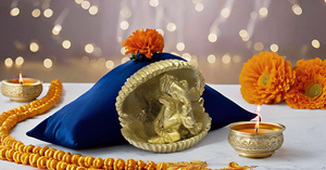 รูปปั้นพระพิฆเนศทำด้วยมือทองเหลืองสำหรับความสำเร็จ God ganpati สำหรับรถยนต์ Dash ของวัดสำนักงานงานแต่งงาน Diwali ทองวันเกิด - Product Image 5