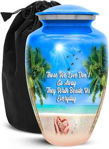 Urnas de metal para cenizas humanas para uso en cremación Urnas de cremación de calidad superior con color marrón - Product Image 4