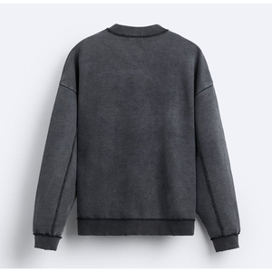 Conjunto Deportivo Personalizado para Hombre, Sudadera de Cuello Redondo 100% Algodón, Pantalón Holgado con Hombros Caídos, Ropa de Calle para Invierno - Product Image 5