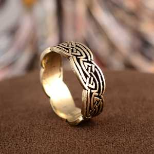 Fashion Design Tribal Knot <b>Ring</b> Boho Brass <b>Rings</b> for Men Antique Brass <b>Celtic</b> Geometric Jewelry Band <b>Ring</b> for Wholesale/OEM/ODM - Product Image 4