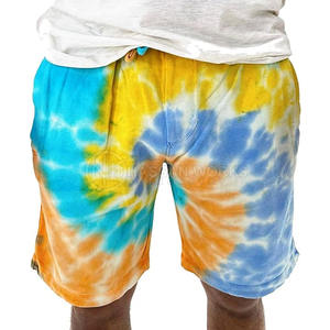 Prix de gros, shorts décontractés pour hommes à usage extérieur, tie-dye, logo personnalisé, surdimensionnés, légers, 100% coton, taille mi-haute, séchage rapide - Product Image 1