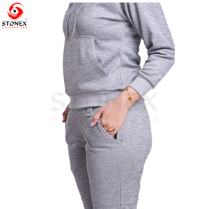 Ensemble de survêtements d'hiver 2 pièces personnalisable pour la gym pantalon à capuche zippé à manches longues toile décontractée avec impression de visage solide conception personnalisée - Product Image 4