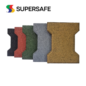 Directo de fábrica Precio al por mayor Resistencia a la intemperie T-Bone Dogbone Azulejos de suelo de goma Pavimento de patio interior y exterior - Product Image 2