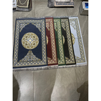 NOUVEAU Tapis de prière islamique en polyester, style moderne, haute qualité, fabriqué à la machine, lavable, réversible, multicolore, à poils plats, ensemble cadeau