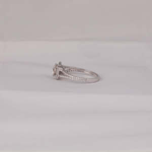 Anillo de compromiso de oro macizo de 14 quilates de lujo con corte redondo, Diamante cultivado en laboratorio, hermoso AJUSTE DE Halo para mujer, Estilo clásico - Product Image 2