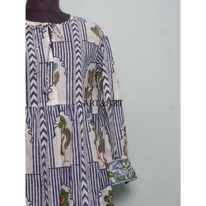 Vestido Formal de Punto de Algodón 100% Hecho a Mano, Estilo Dulce, Estampado a Mano, Cintura Natural, Ropa de Verano - Product Image 2