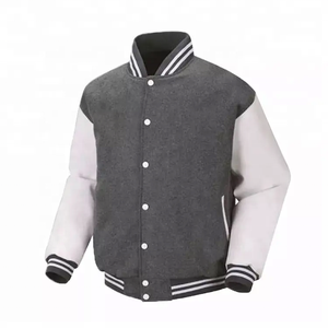 เสื้อแจ็กเก็ตหนังสำหรับผู้ชายเสื้อแจ็กเก็ตทีมเบสบอลปักโลโก้ Chenille - Product Image 1